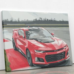 Czerwone sportowe auto - mozaika