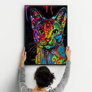 Kolorowy kot malowany po numerach