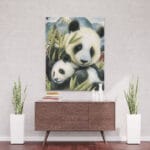 Dwie pandy w bambusach